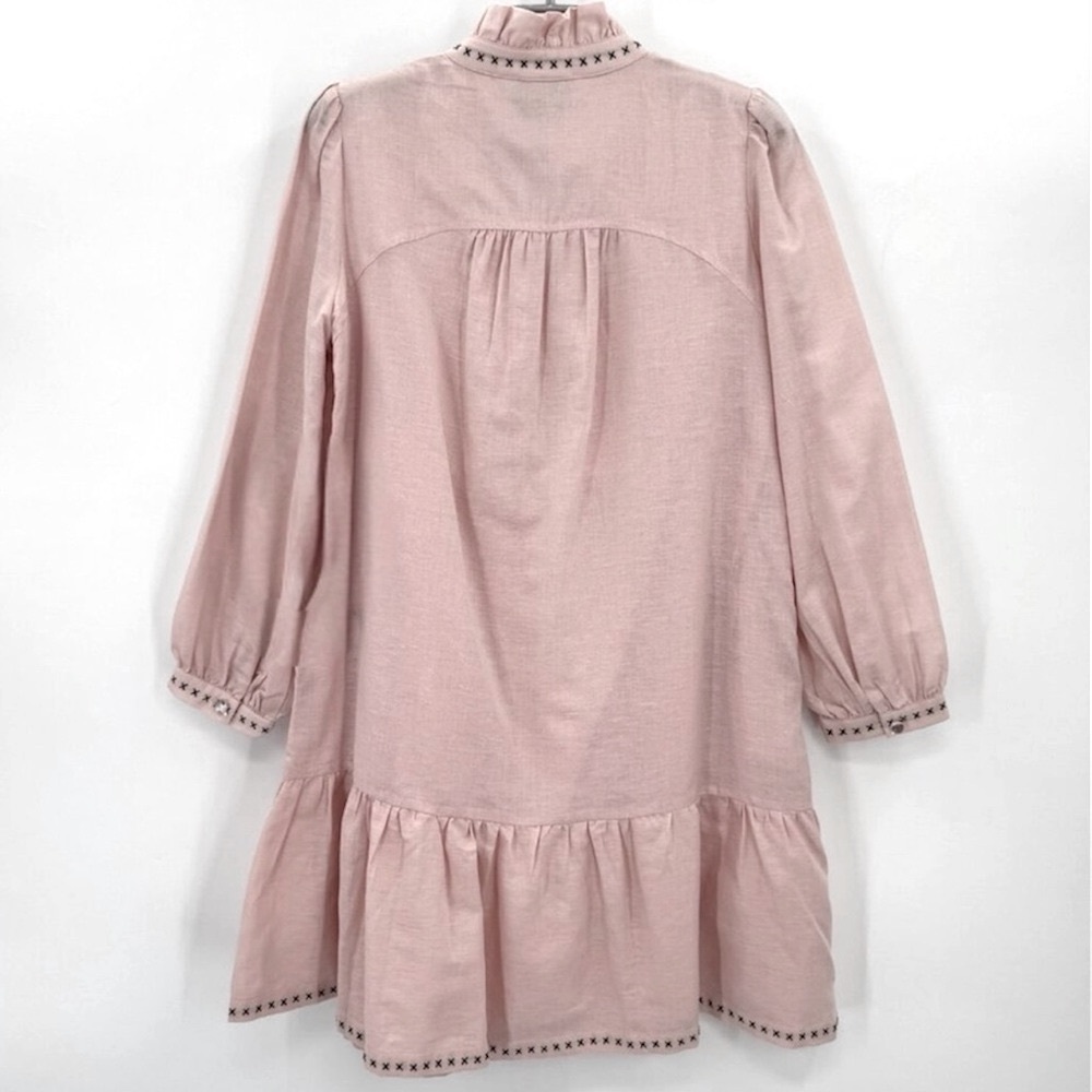 TUCKERNUCK Bermuda Pink Palmerston Mini Puff Sleeve Dress Bermuda Pink Sz. XS - Picture 15 of 16